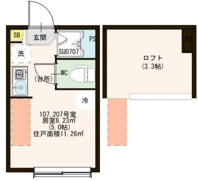 杉並区西荻北４丁目のアパートの間取り