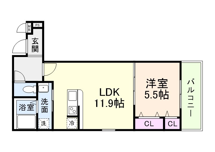 フジパレスレーヴⅡ番館の間取り