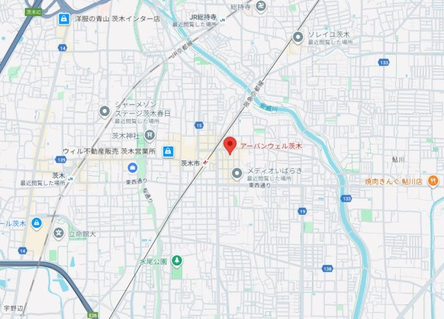 アーバンウェル茨木の地図