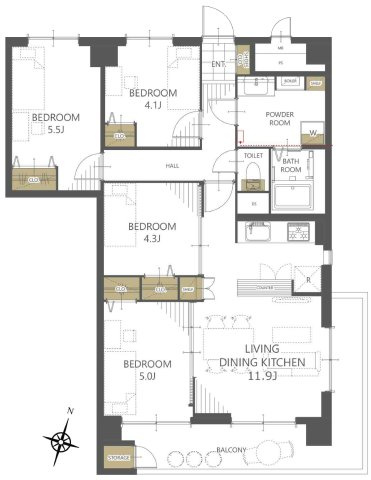 東建金町マンションの間取り|11階部分・南東向き・角部屋住戸につきまして日当たり・通風・眺望良好。新規リノベーションマンション。アフターサービス保証付き・24時間365日緊急対応サービスでご購入後も安心して暮らせます。