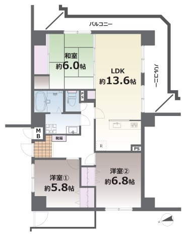 ウッディマンション森館／８Fの間取り