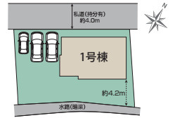 鴻巣市松原4丁目　新築一戸建て　ブルーミングガーデン　01の区画図|1号棟
