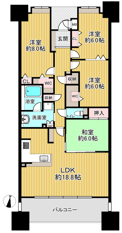 ラドーニタワー蟹江の間取り