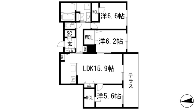 【間取り】 | CELFENA宝塚・川面HautDeGamme