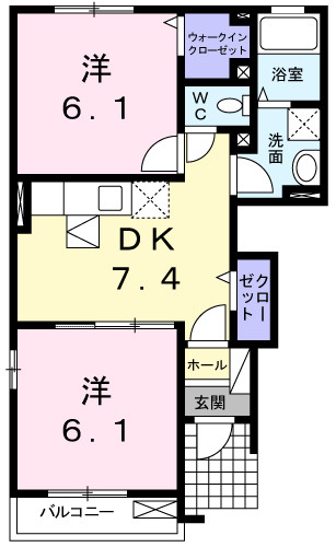 サルヴァトーレⅡ　Ｂの間取り