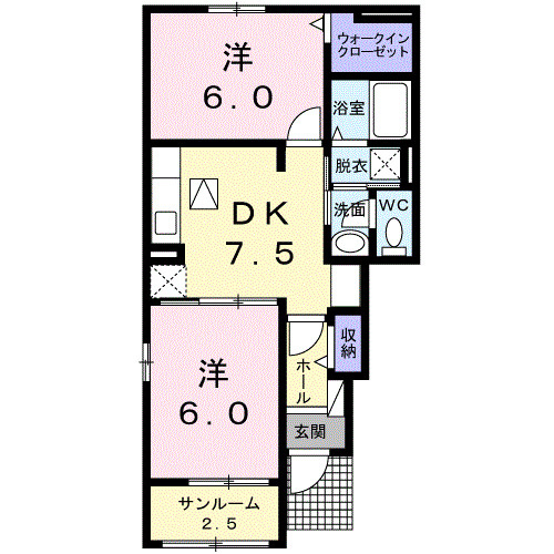 クレセントＡの間取り