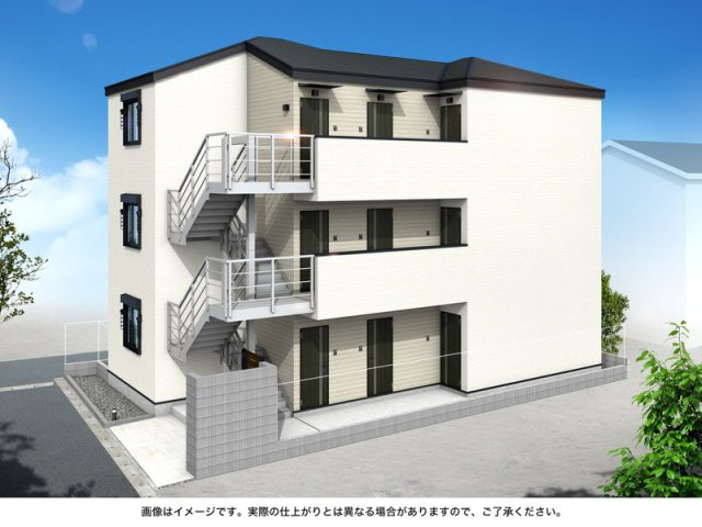 川崎市多摩区中野島３丁目のアパートの外観パース