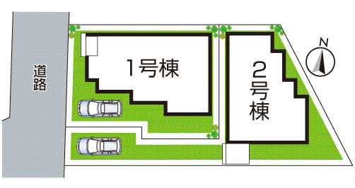 羽曳野市西浦　第01期　新築一戸建ての区画図|全2区画