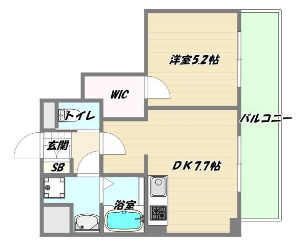 大阪市東淀川区東中島２丁目の賃貸マンションの間取り