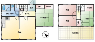 【間取り】 | 明石市北朝霧丘　一戸建て | ◆建築面積33.52坪と広々しております♪
◆ＬＤＫ約20帖以上の大空間♪
◆４ＬＤＫ◆