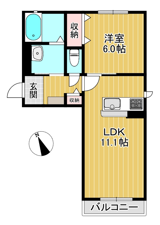 アルビコッカ大川の間取り