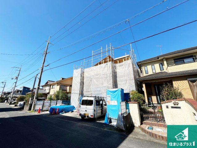栗東市中沢　新築一戸建ての外観|現在の進捗状況です！順調に作業進行中、完成が待ち遠しいです！詳細の間取り等、お気軽にお問い合わせください！
