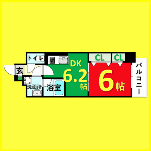 ル・ソレイユ　名古屋市賃貸　仲介手数料無料の間取り