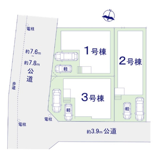 【区画図】 | 福岡市早良区有田2丁目1期　3号棟（全3棟）【仲介手数料無料・0円】 | 区画図です。3号棟