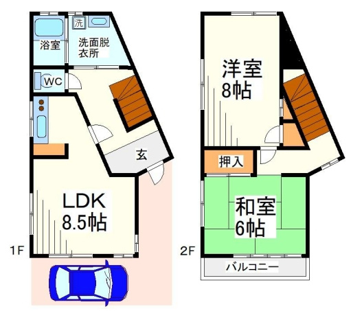 伊奈平４丁目貸家の間取り