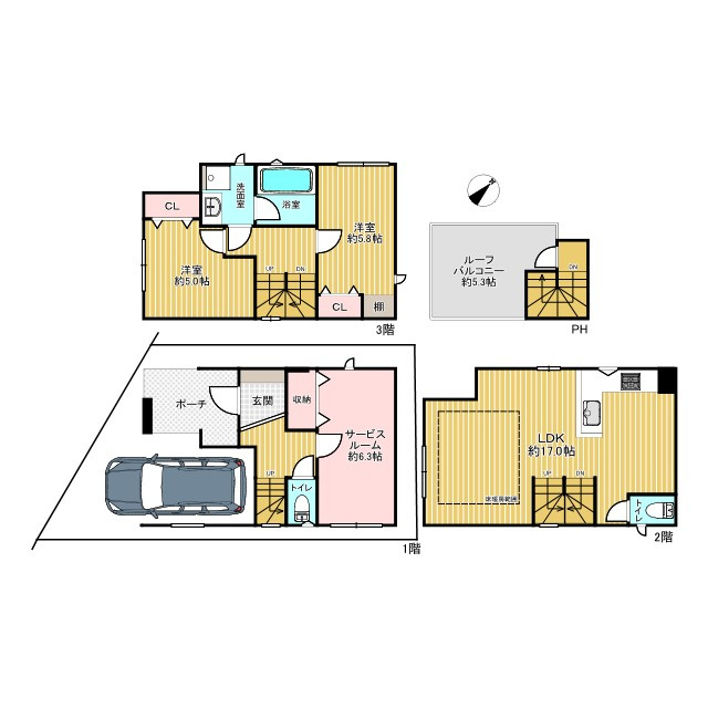 名東区上社四丁目戸建の間取り