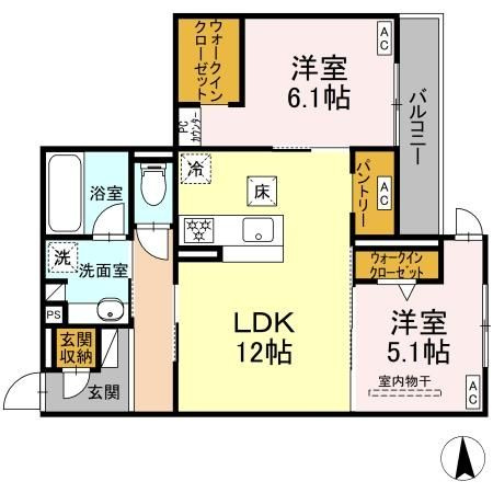 D-crinum川島田の間取り