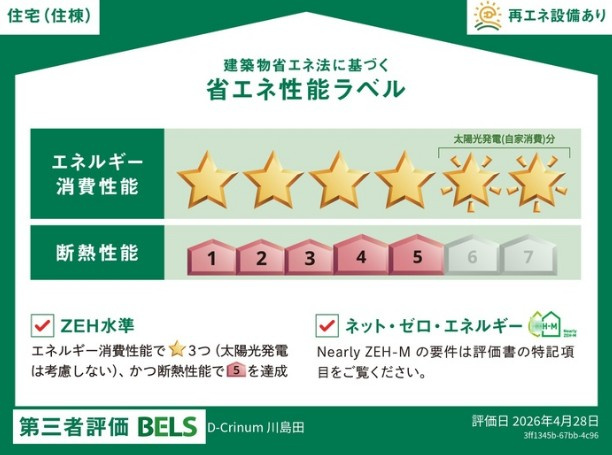 D-crinum川島田の省エネ性能ラベル
