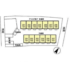 千葉市中央区登戸３丁目のアパートの区画図
