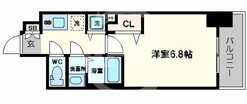 レオンコンフォート難波ミラージュの間取り|レオンコンフォート難波ミラージュ　開放的な間取