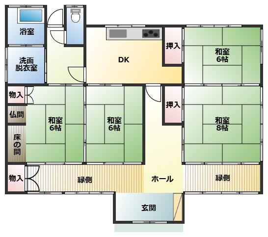 都城市志比田町の中古一戸建の間取り