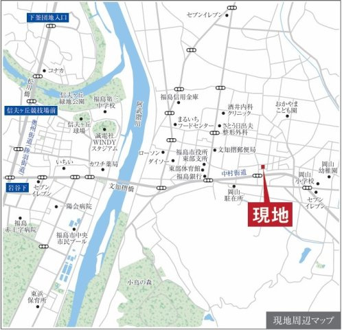 Z空調搭載　福島市岡部　岡山小・第三中の地図|現地案内図