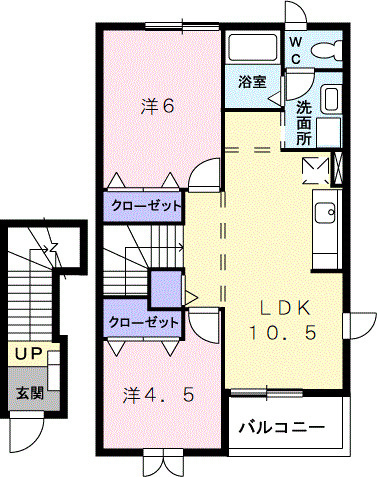 アンソレイエＢの間取り