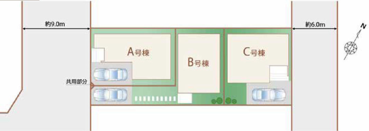 【仲介手数料無料】狭山市祇園２期全３棟Ｃ号棟　狭山市の不動産なら西武ハウジングの区画図