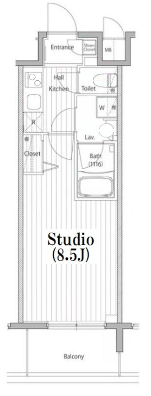 江東区東陽７丁目の賃貸マンションの間取り