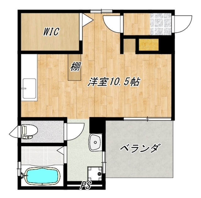 アーバンコート沙羅の間取り|広々１Rのお部屋です☆