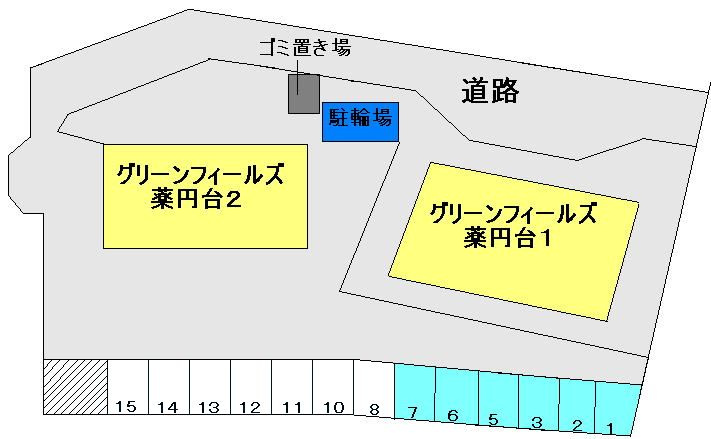 グリーンフィールズ薬円台１の区画図