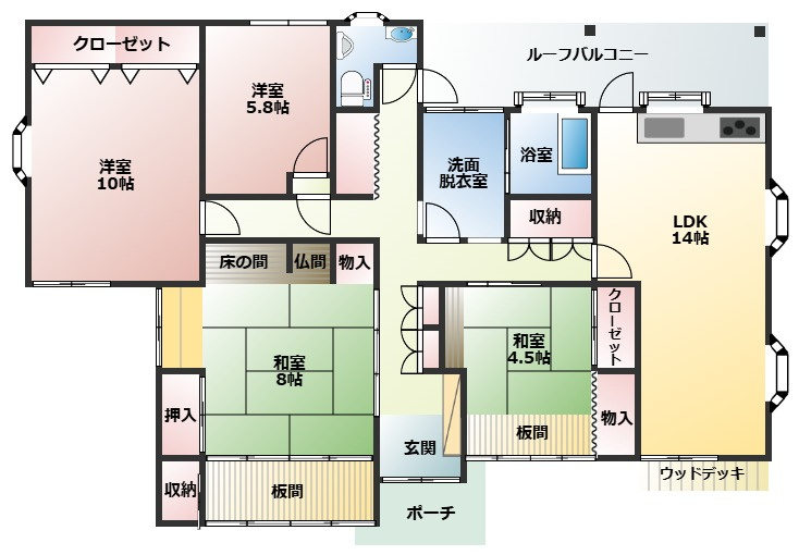 中古：若葉町64号4番地2の間取り