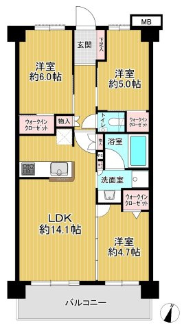 エクセレントシティ北小金３の間取り