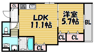 【間取り】 | クリエオーレ北島町