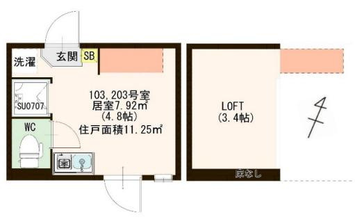 江戸川区南小岩５丁目のアパートの間取り