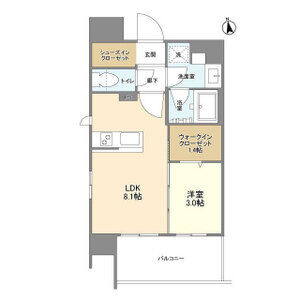名古屋市中区栄５丁目の賃貸マンションの間取り