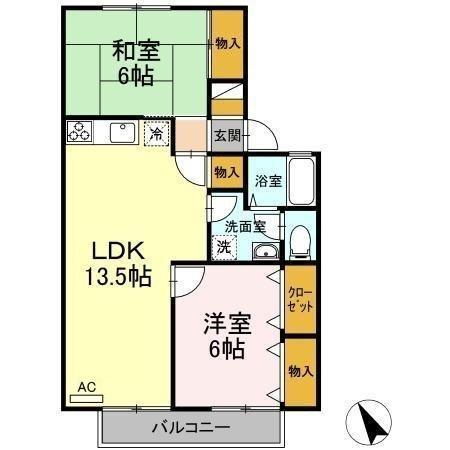 セジュール下桶Aの間取り