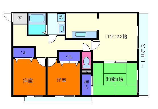 神戸市東灘区魚崎北町６丁目の賃貸マンションの間取り