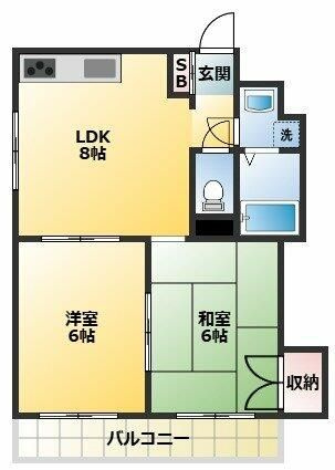 メゾン　ド　ラモーヌの間取り