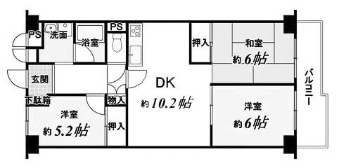 【間取り】 | 梅津グランドハイツ