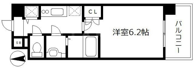 エス・キュート梅田東の間取り|エス・キュート梅田東　開放感のある間取り