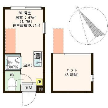 板橋区泉町のアパートの間取り