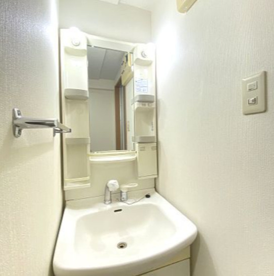 熊本市中央区新屋敷２丁目の賃貸マンションの洗面所|脱衣スペースもあります