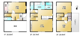 【間取り】 | 高槻市南松原町　新築戸建