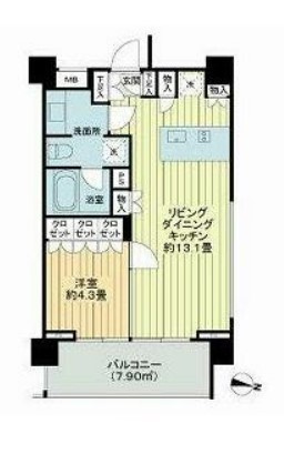 イクサージュ目黒の間取り