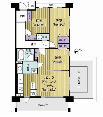 クレアシティ西船橋（6階部分）／仲介手数料無料／新規フルリノベーションの間取り