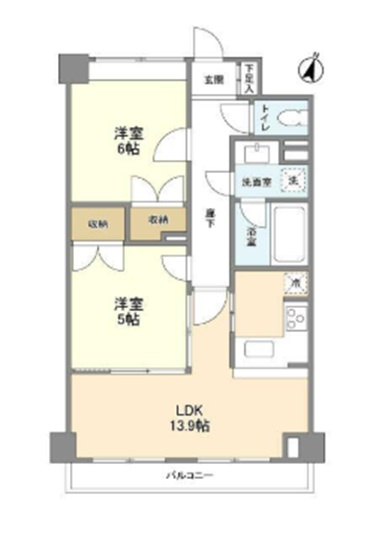 ご成約お客様向けの間取り|南向きバルコニーの2LDK