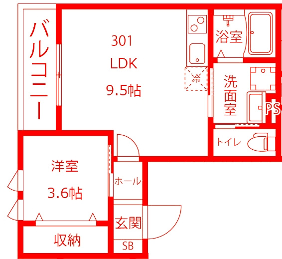 大和市上和田のアパートの間取り