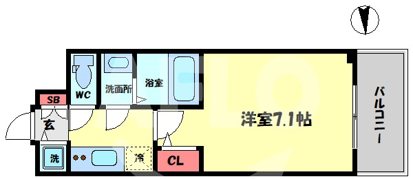 S-RESIDENCE天満Gracis（エスレジデンス天満グレイシス）の間取り|S-RESIDENCE天満Gracis（グレイシス）　開放感のある間取り