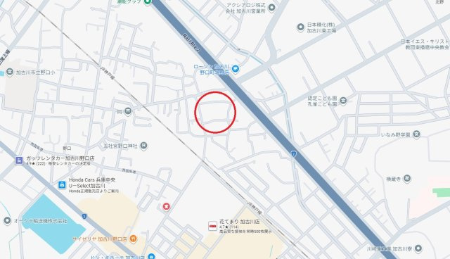加古川市野口町北野　　JR「東加古川駅」徒歩17分の地図